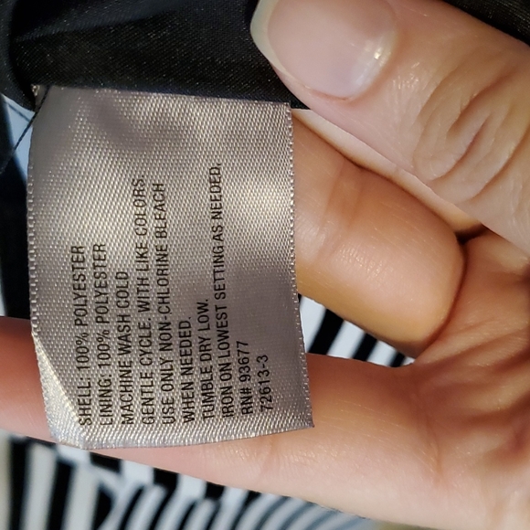 Worthington B&W Striped Faux-wrap Dress w/ Side-tie Detail - Sz 8 - Picture 5 of 5